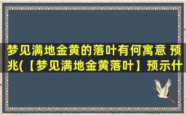 梦见满地金黄的落叶有何寓意 预兆(【梦见满地金黄落叶】预示什么？落叶梦的寓意揭秘)